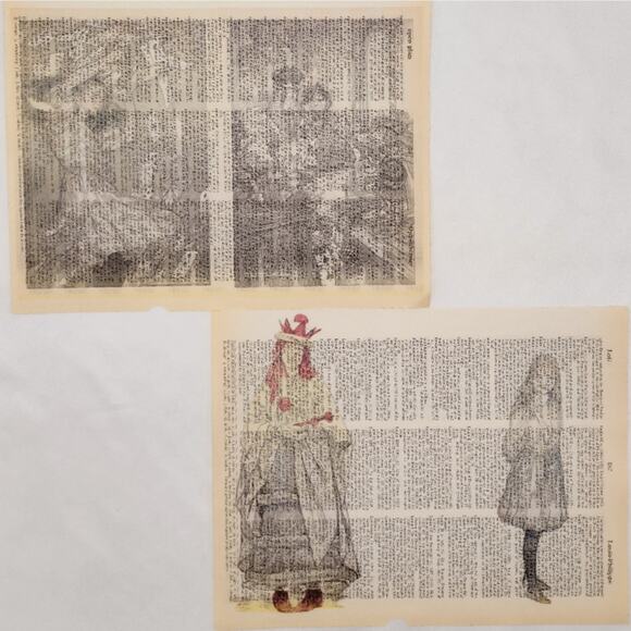 Alice in Wonderland Dictionary Prints 5, Colorful Alice Prints, Book Page Prints - Picture 3 of 5